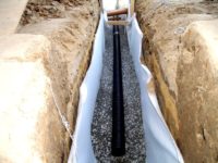 Устройство дренажной системы для отвода грунтовых вод